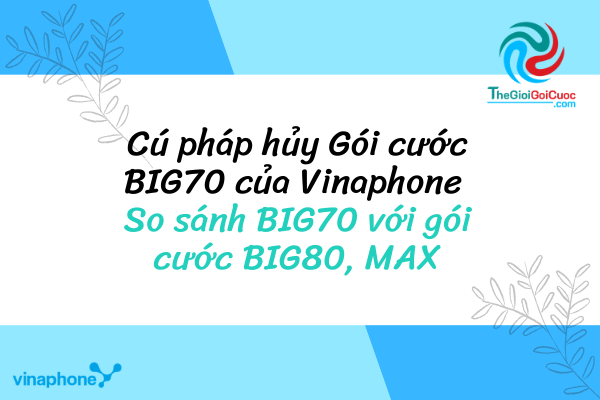 Cú pháp hủy Gói cước BIG79 của Vinaphone - So sánh BIG79 với gói cước BIG80, MAX.thegioigoicuoc.com